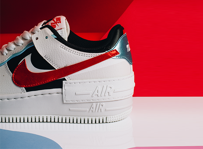 nike air force 1 shadow bleached aqua chile red