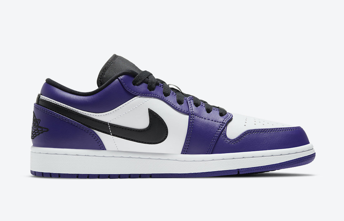 air jordan 1 low court purple on feet