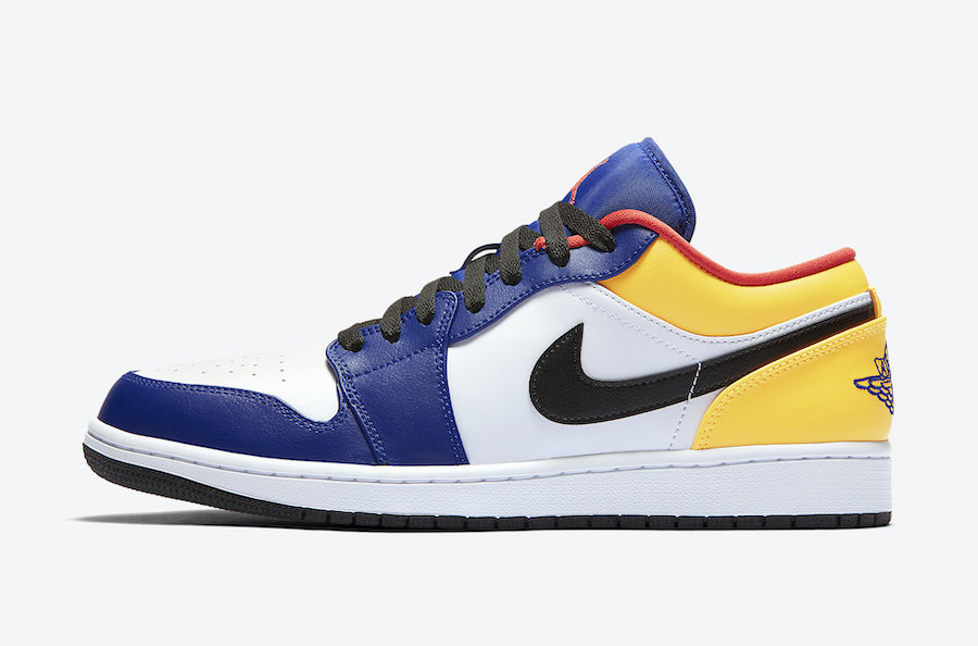 air jordan 1 mid red blue yellow