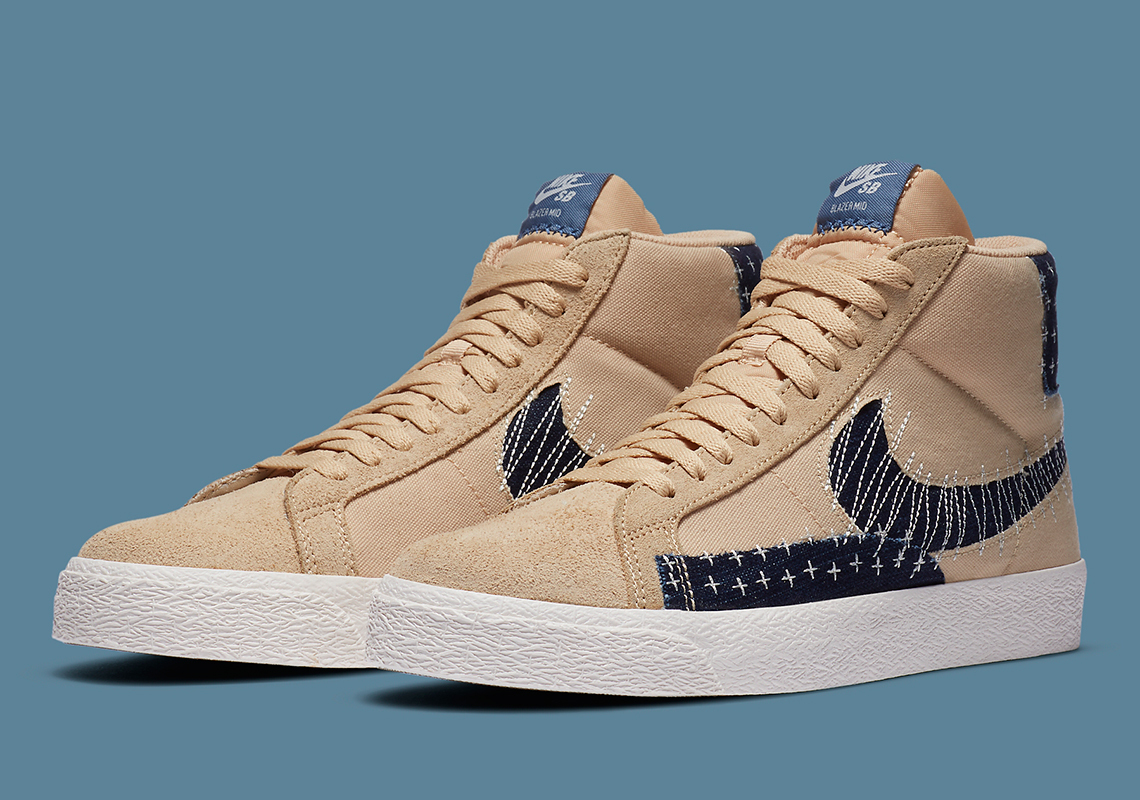 nike blazer denim patchwork