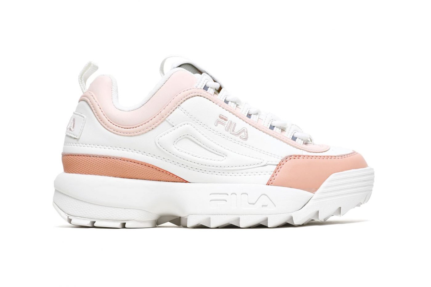 salmon pink white fila