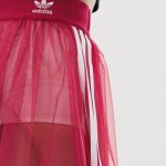 adidas Originals Sleek three stripe mesh tulle skirt in pink-03