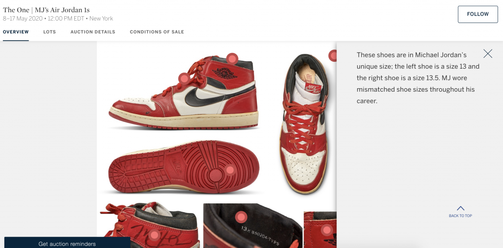 MJ's Air Jordan 1s by Sotherby's 1_13&13.5