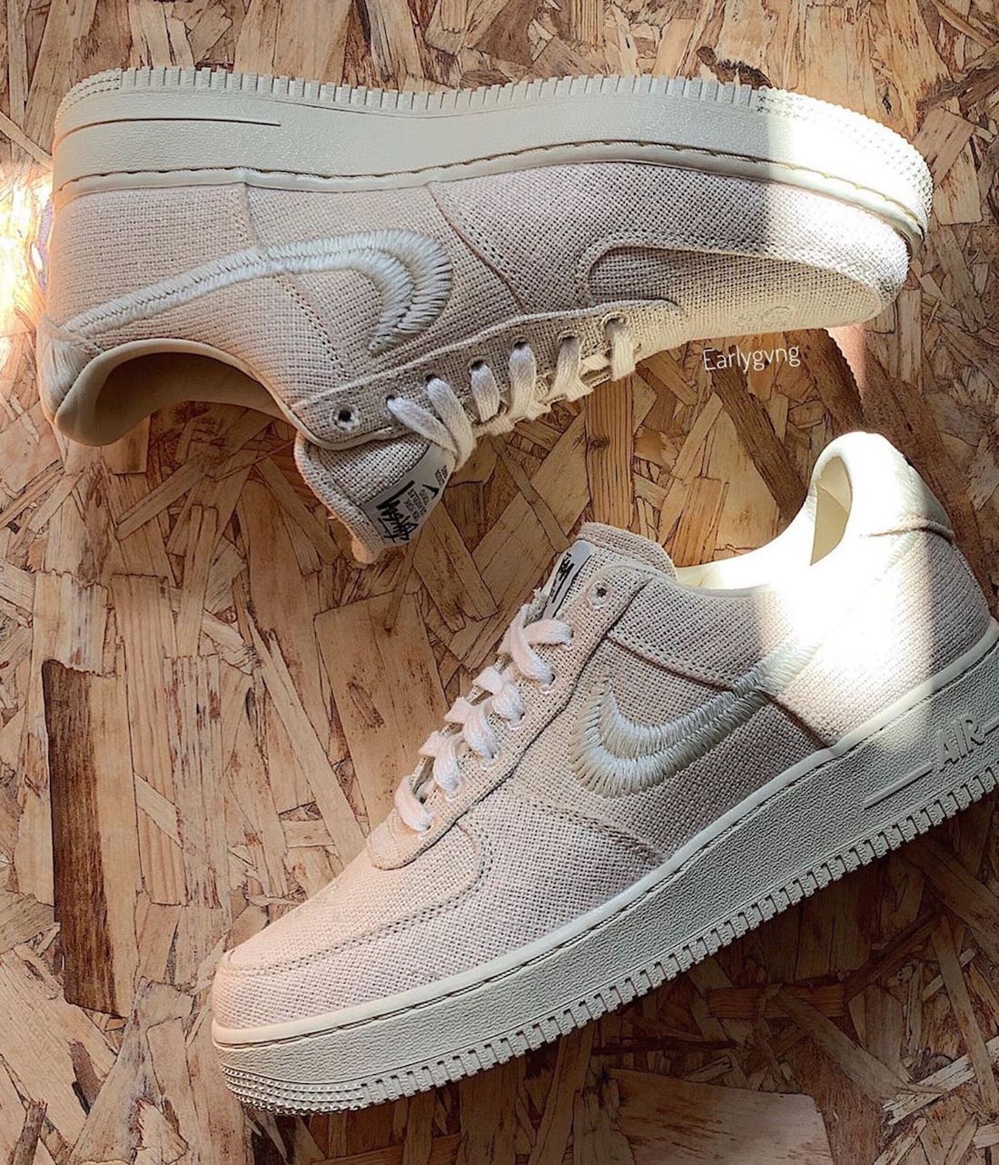 STUSSY × NIKE AIR FORCE 1 LOW ステューシー ナイキ エアフォース1 Fossil Stone side