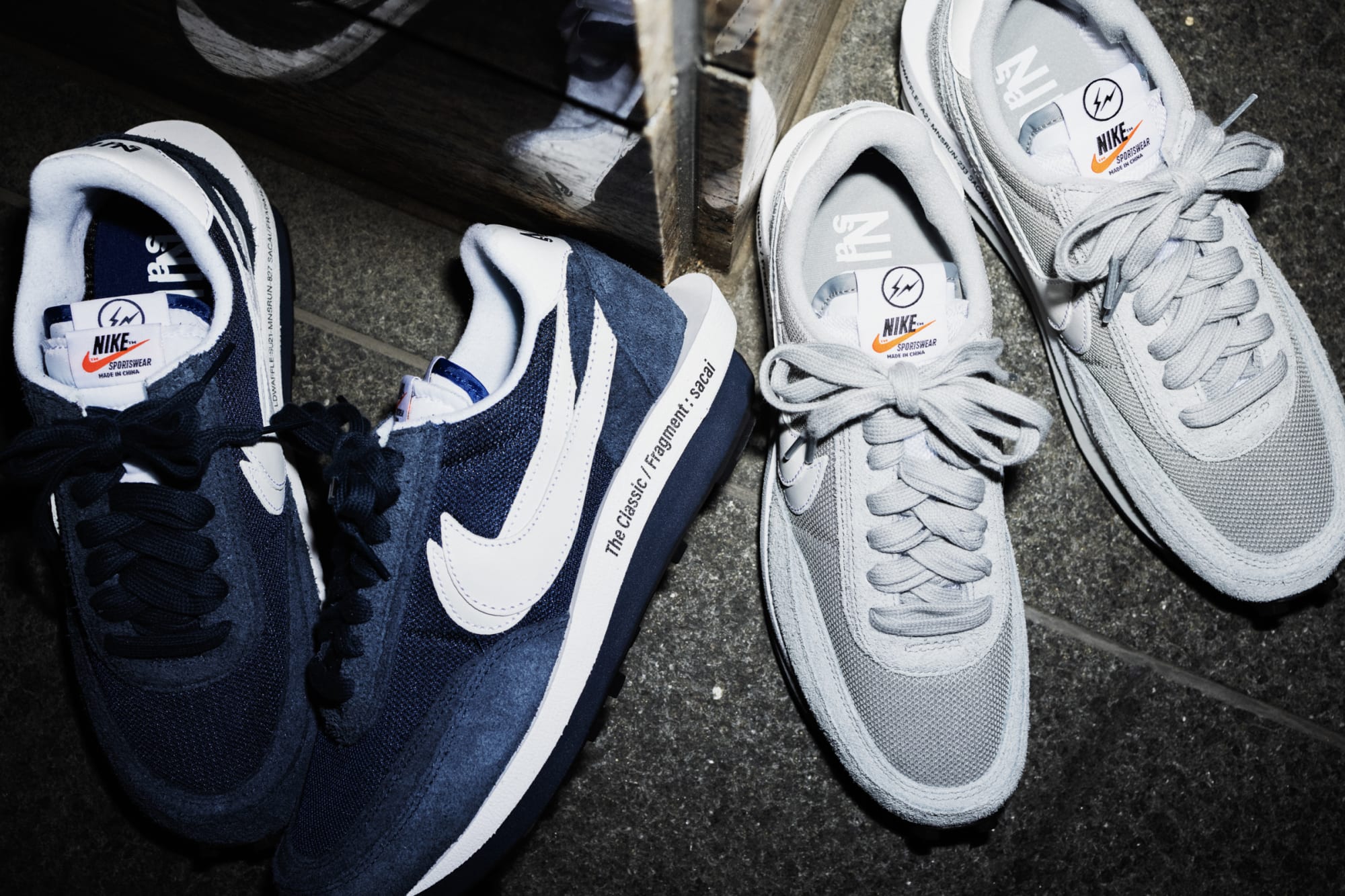 フラグメント サカイ ナイキ LDワッフル コラボ Fragment x sacai x Nike LD Waffle Navy Grey image 2 colors