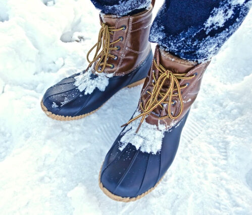 ワークマン防寒ブーツ ラークス : 雪の中 (workman_winter_boots_larks_in_the snow)