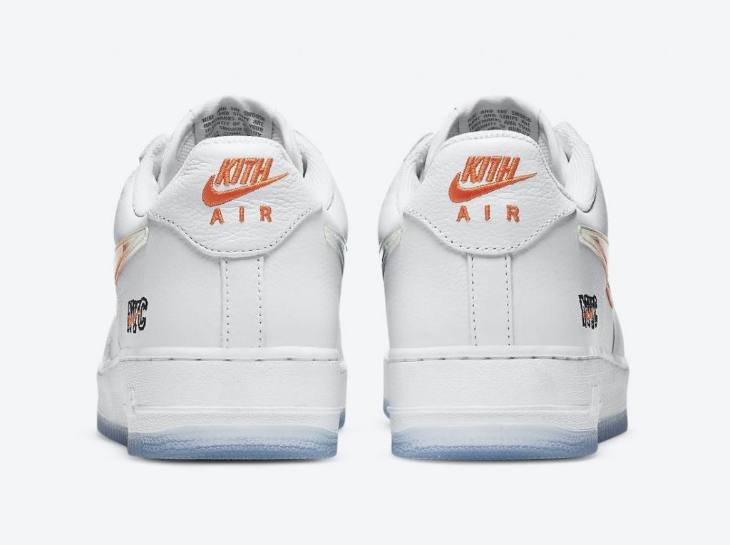 キス x ナイキ エア フォース 1 ロー "NYC"-Kith-Nike-Air-Force-1-NYC-White-CZ7928-100-heel