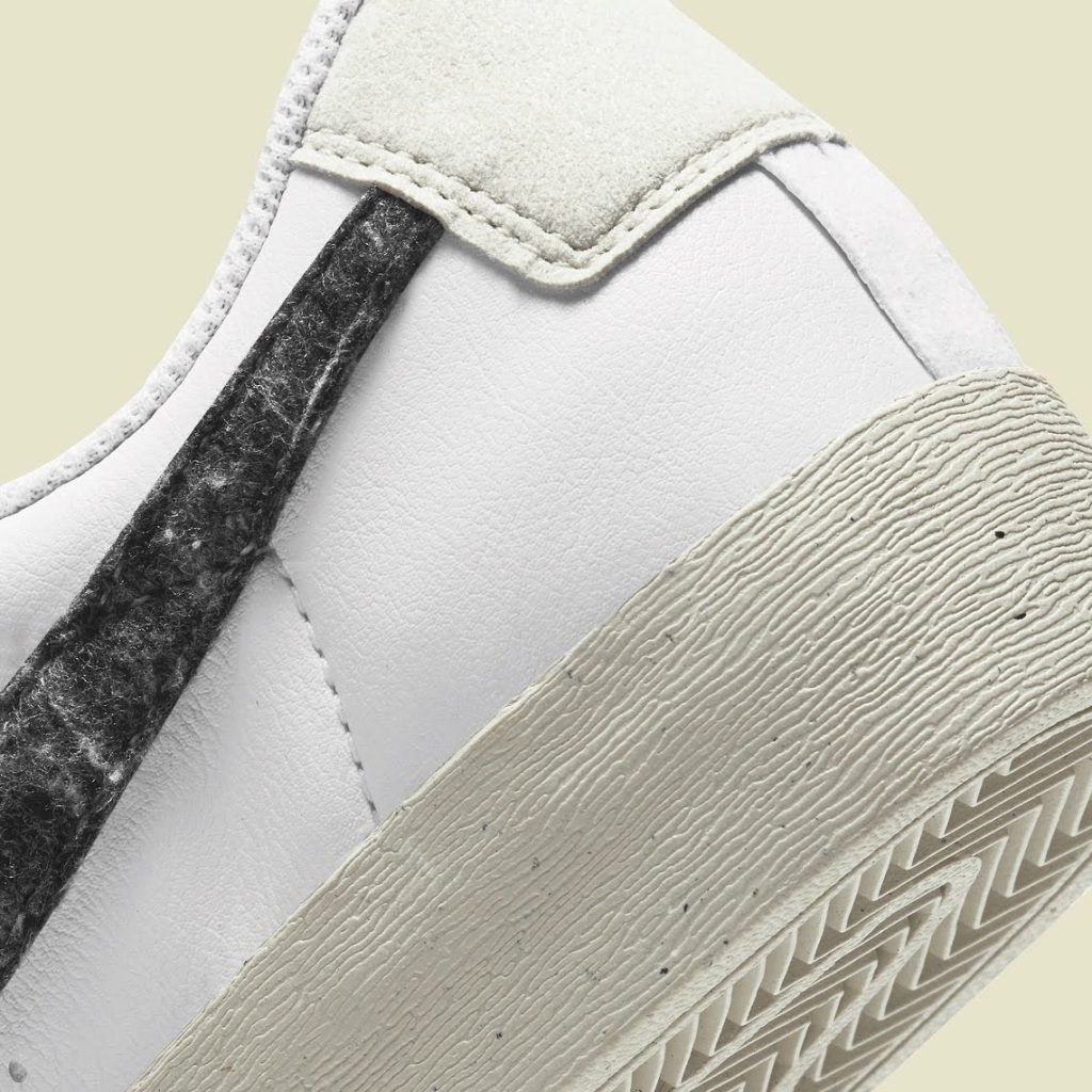 ナイキ ブレーザー ロー "リサイクルウール"/ ホワイト Nike-Blazer-Low-W-DA4934-100-side-heel-closeup
