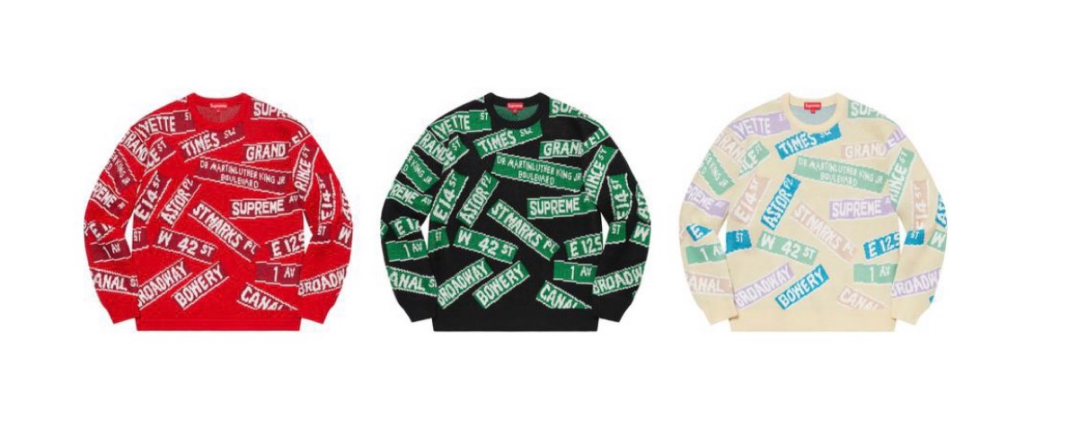 Street Signs Sweater シュプリーム 2021年 春夏 新作 Supreme-2021ss-week-1