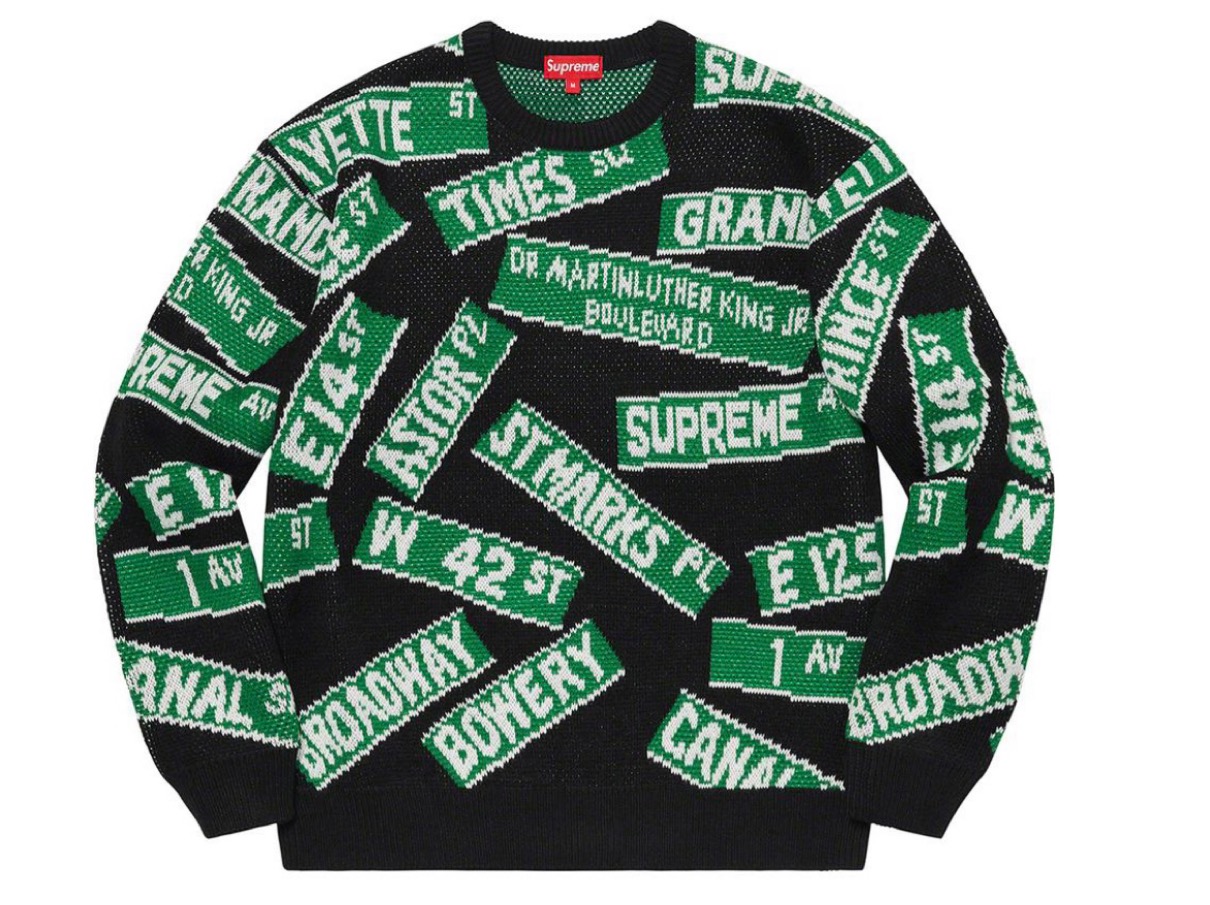 Street Signs Sweater シュプリーム 2021年 春夏 新作 Supreme-2021ss-week-1