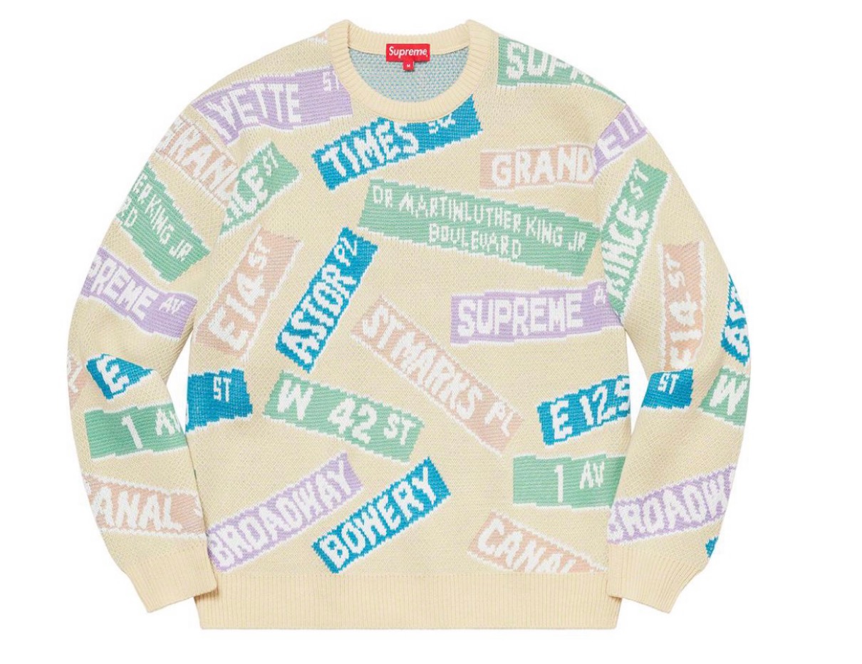 Street Signs Sweater シュプリーム 2021年 春夏 新作 Supreme-2021ss-week-1