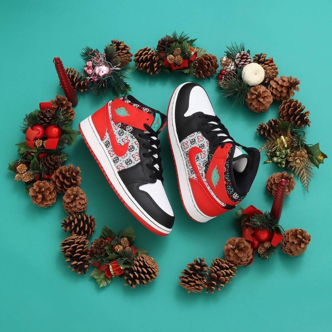 12月1日発売【Air Jordan 1 Mid GS “Holiday”】クリスマスセーターのような