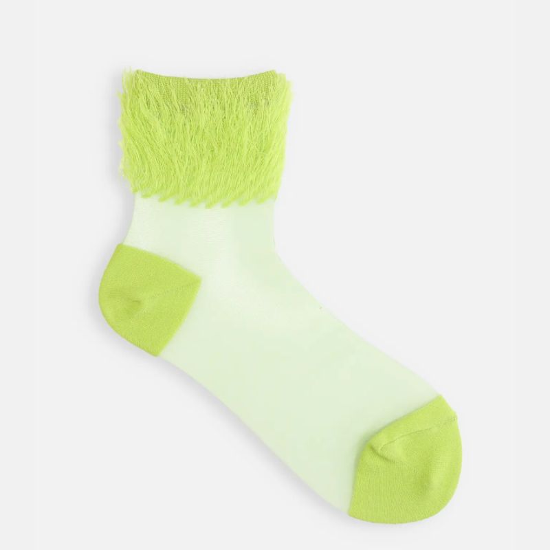 Tabio_feather socks_neongreen