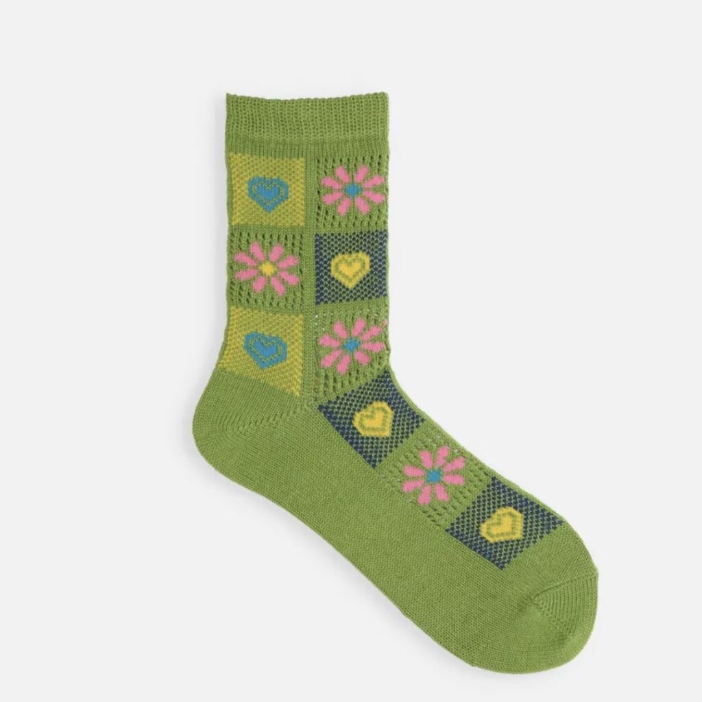 Tabio_socks_colorfulblock_socks_greenflower