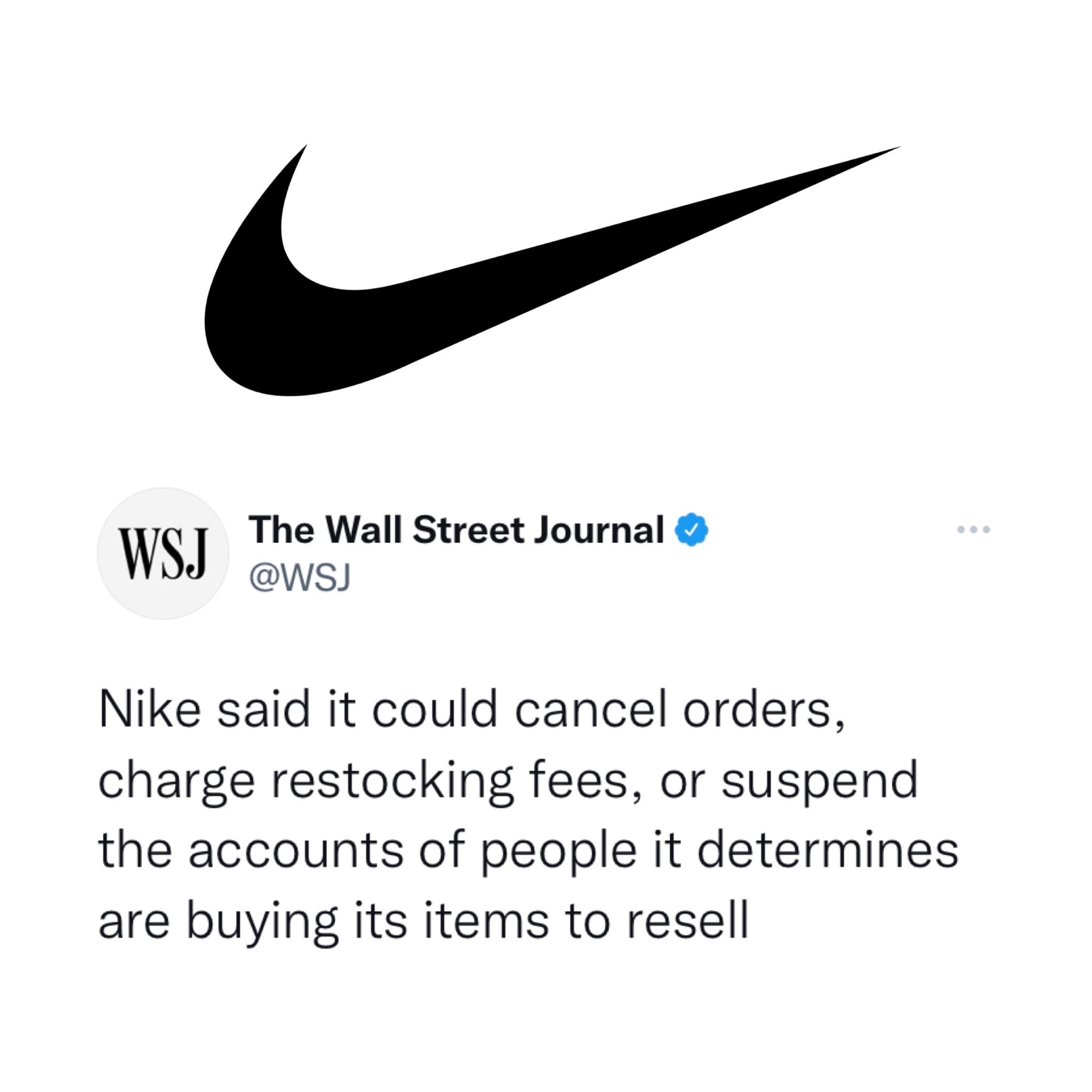 【ナイキが転売対策強化】ボットでの注文取り消しや転売目的と思われるアカウント凍結も可能に