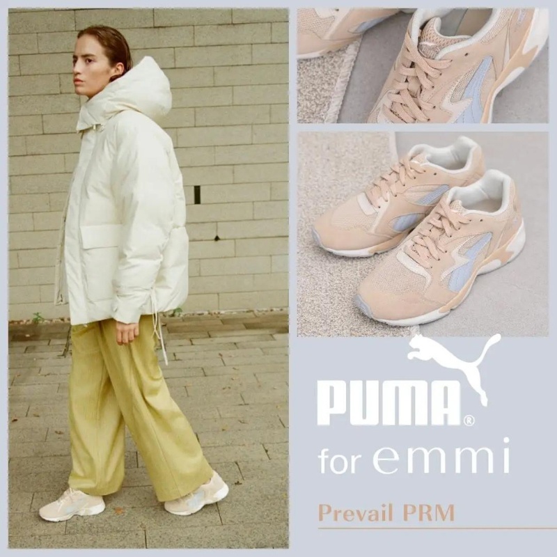 11月下旬発売【emmi x Puma Prevail PRM】大人かわいいニュアンスカラーを纏った別注デザイン