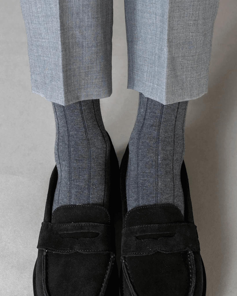 メランジ14×2リブレギュラーソックス tabio-rib-socks-062142002-01