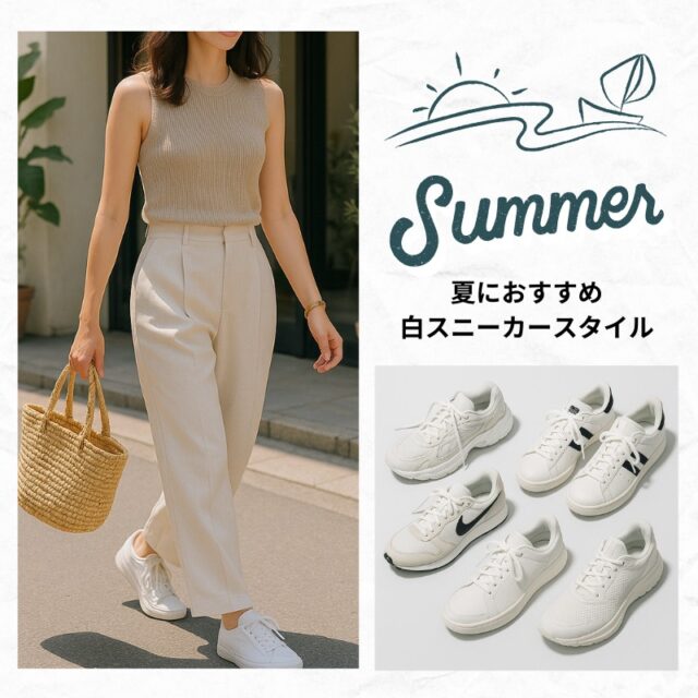 白スニーカーで叶えるレディース夏コーデ｜爽やか＆軽やかなスタイル