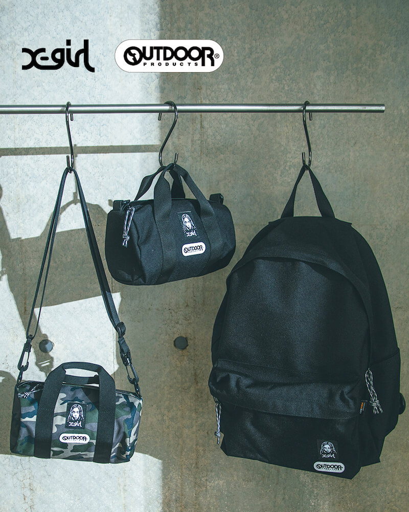 11月21日発売｜X-girl × OUTDOOR PRODUCTS®コラボレーションコレクション発売!！X-girl オリジナルの CAMO 柄を取り入れたアイテムも