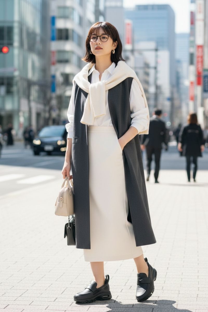 スニーカーで好感度大！女性向けのオフィスカジュアルコーデ完全ガイド