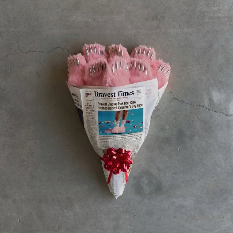 Bravest Studios Pink Bear Claws Mule " Valentine's Day"