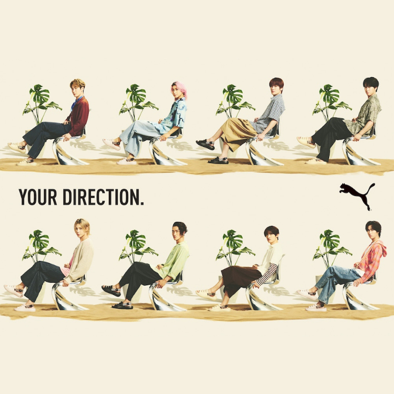 5月28日発売｜Puma「YOUR DIRECTION」キャンペーン第2弾！Snow Manのサマービジュアル公開＆新作サンダル